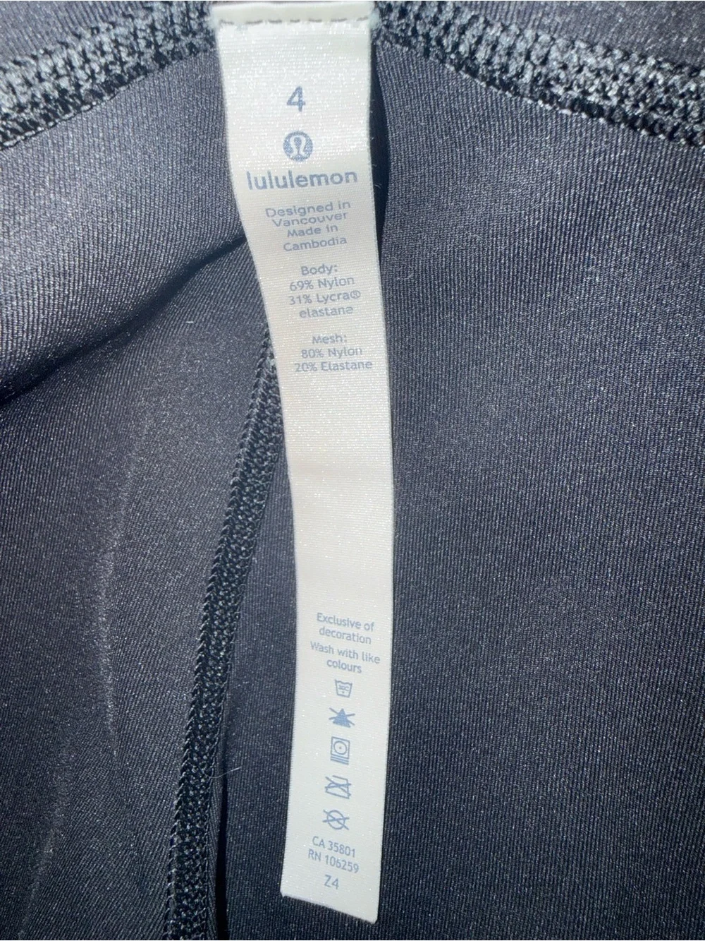 lululemon Black Speed Up Crop Leggings Size 4